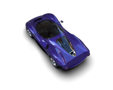 Beyaz arka planda bir araba. 3d oluşturma