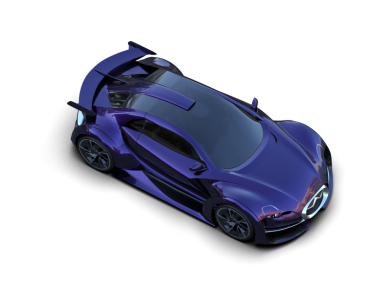 Bir spor arabanın 3 boyutlu canlandırması