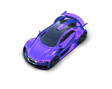 Stüdyo ortamında daha az genel bir konsept arabanın 3 boyutlu çizimi