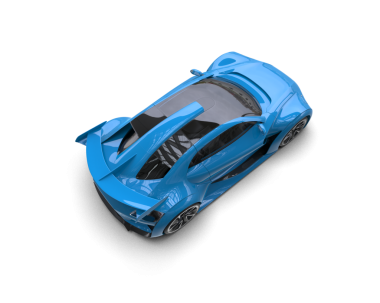 Stüdyo arka planında daha az genel bir konsept otomobilin 3 boyutlu çizimi