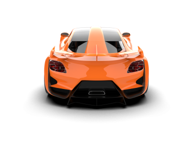 turuncu spor araba. ön görünüm