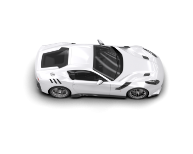 Siyah arka planda bir araba. 3d oluşturma.