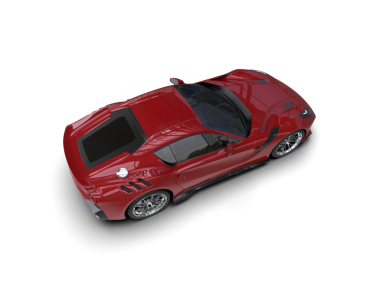 Bir spor arabanın 3 boyutlu görüntüsü