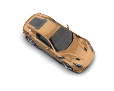 Beyaz arka planda modern bir araba. 3d oluşturma