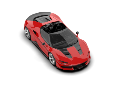 Modern araba arka planda izole edilmiş. 3D görüntüleme - illüstrasyon