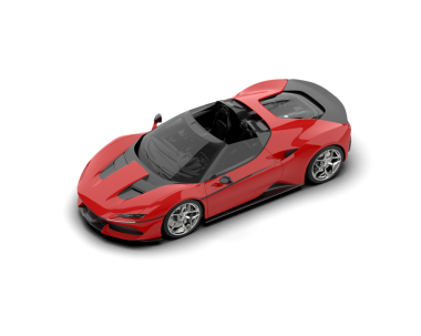 modern kırmızı spor süper araba beyaz arka planda izole