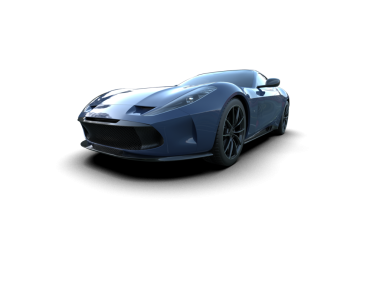 Mavi modern spor araba siyah arka planda izole edilmiş. 3d oluşturma