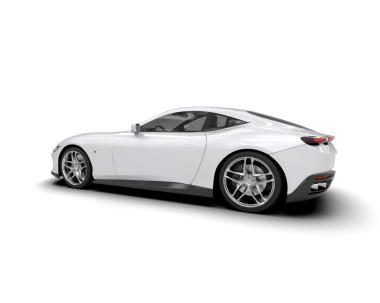 Gerçekçi araba izole edildi. Yan görünüş. 3d oluşturma