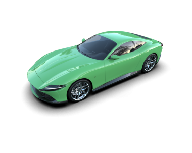 yeşil modern araba - 3D illüstrasyon