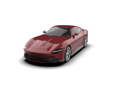 gerçekçi kırmızı araba yan görünümü beyaz arkaplanda izole