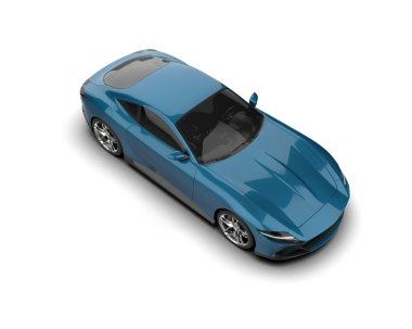 Beyaz arka planda izole edilmiş modern bir arabanın 3 boyutlu görüntüsü