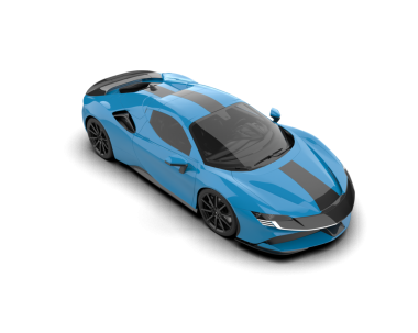 mavi araba modern konsept 3D render