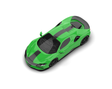 Yeşil arka planda bir araba