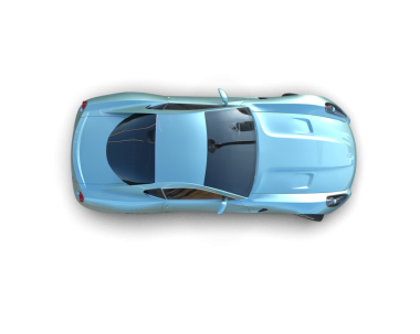 Siyah arka planda bir araba. en üstteki görünüm