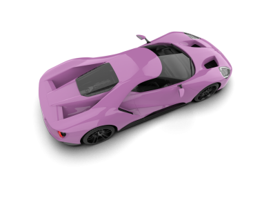 modern pembe araba beyaz 3 boyutlu görüntüde izole edilmiş.