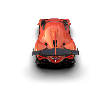 Siyah arka planda izole edilmiş modern yarış kaskı. 3 boyutlu.