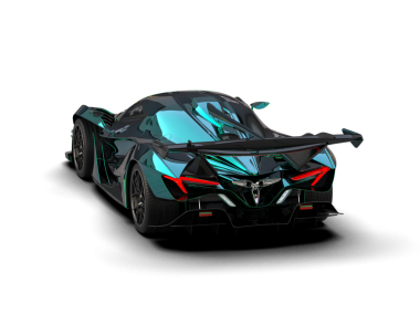 Süper modern süper araba siyah arka planda izole edilmiş. 3d oluşturma