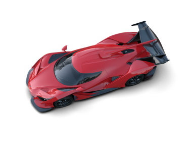 Kırmızı yarış arabası beyaz arka planda izole edilmiş. 3d oluşturma