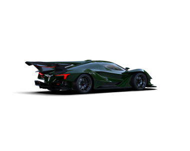 Modern araba siyah arka planda yarışıyor. 3 Boyutlu Hazırlama.