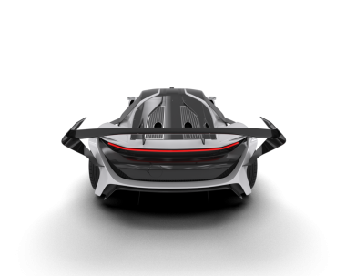 Beyaz arka planda izole edilmiş fütüristik araba. vektör illüstrasyonu.