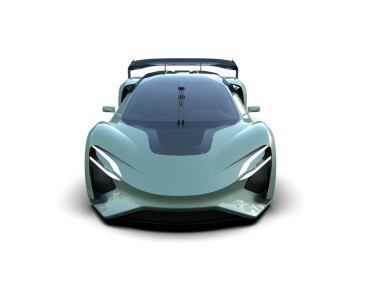 Stüdyodaki yansıtıcı bir arabanın siyah arka planda izole edilmiş hali.