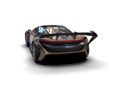 modern araba siyah arka planda kırpma yolu ile izole edildi. 3d oluşturma