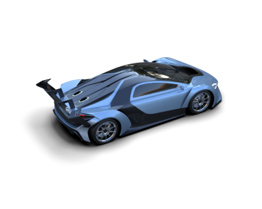 Modern spor araba beyaz arka planda izole edilmiş.