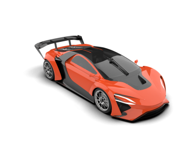 Bir süper spor arabanın 3 boyutlu görüntüsü