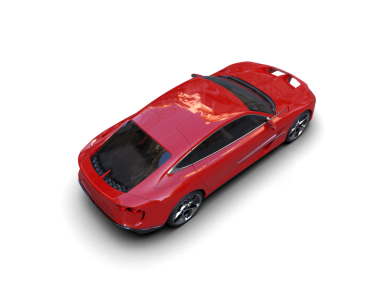 Beyaz arka planda kırmızı araba