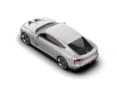 Arabanın beyaz üzerine 3 boyutlu görüntüsü