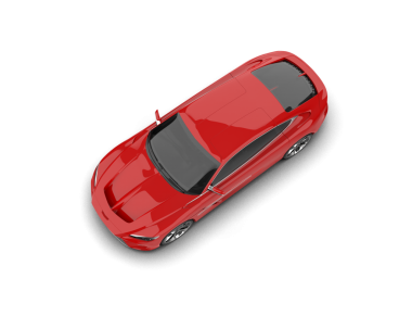 beyaz arkaplanda izole edilmiş bir araba.