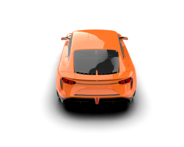 araba turuncusu 3 boyutlu izole edilmiş