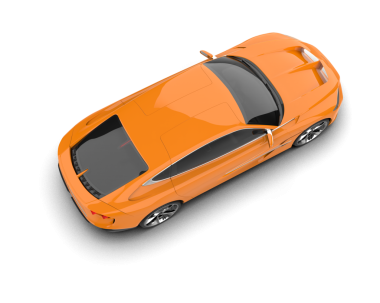 turuncu modern araba beyaz arka planda