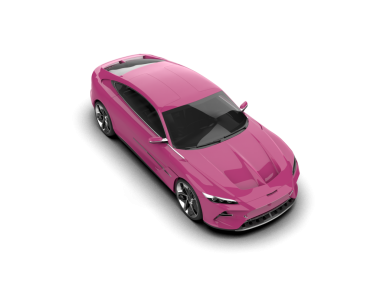 Pembe spor araba. 3 boyutlu görüntüleme. yüksek kalite