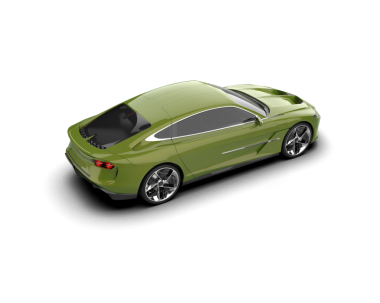 Yeşil spor araba. Beyaz arkaplanda izole edilmiş vektör illüstrasyonu.