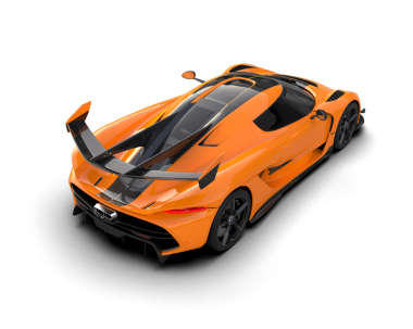 Koyu bir arka planda izole edilmiş 3 boyutlu bir spor araba.