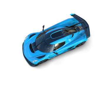 Beyaz arka planda mavi araba. 3d illüstrasyon.