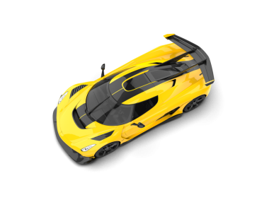 modern sarı süper araba - yan görünüm