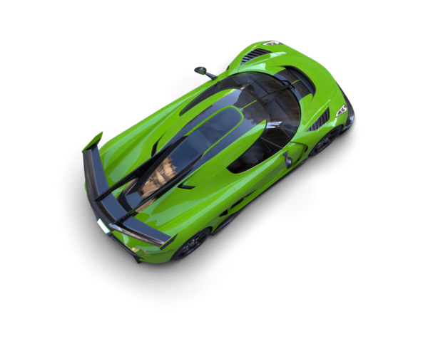 Siyah arka planda izole edilmiş yeşil spor araba. 3 Boyutlu Hazırlama