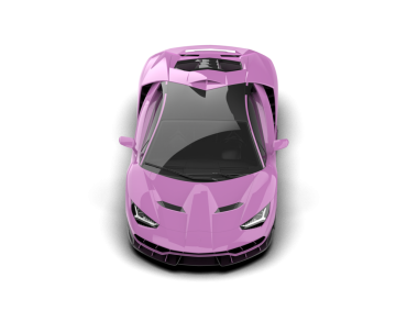 Beyaz arka planda izole edilmiş pembe spor araba