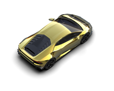 Sarı spor araba 3 boyutlu görüntüleme