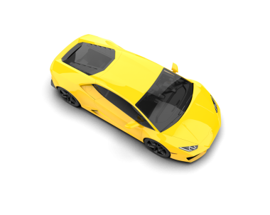 Sarı spor araba beyazda izole edildi