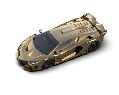 Modern araba arka planda izole edilmiş. 3d resimleme