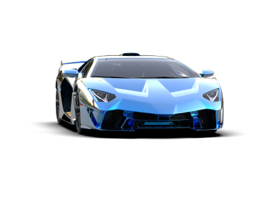 Siyah arka planı olan mavi modern spor araba.