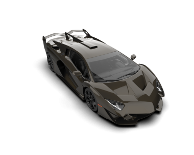 modern süper siyah araba beyaz arka planda izole edilmiş 3 boyutlu görüntüleme