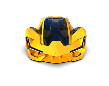 İzole edilmiş sarı süper spor araba. 3d illüstrasyon