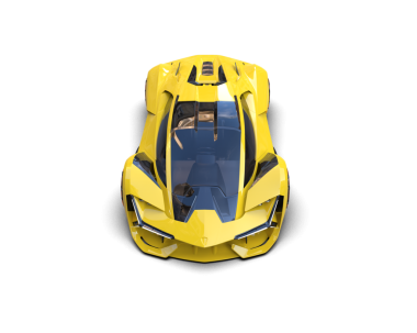 Sarı süper araba - 3 boyutlu resim