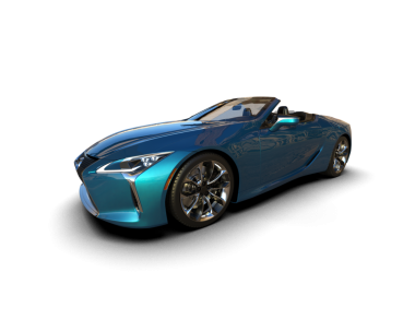 Gelecekçi mavi araba. 3d oluşturma.