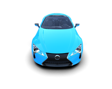3D beyaz üzerine mavi araba.