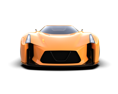 turuncu modern spor araba - üst görünüm